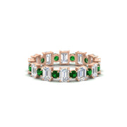 1 Carat Mixed Shape Emerald And Round Diamond Eternity Band